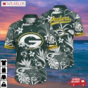 Green Bay Packers Jungle Floral Hawaiian Shirt