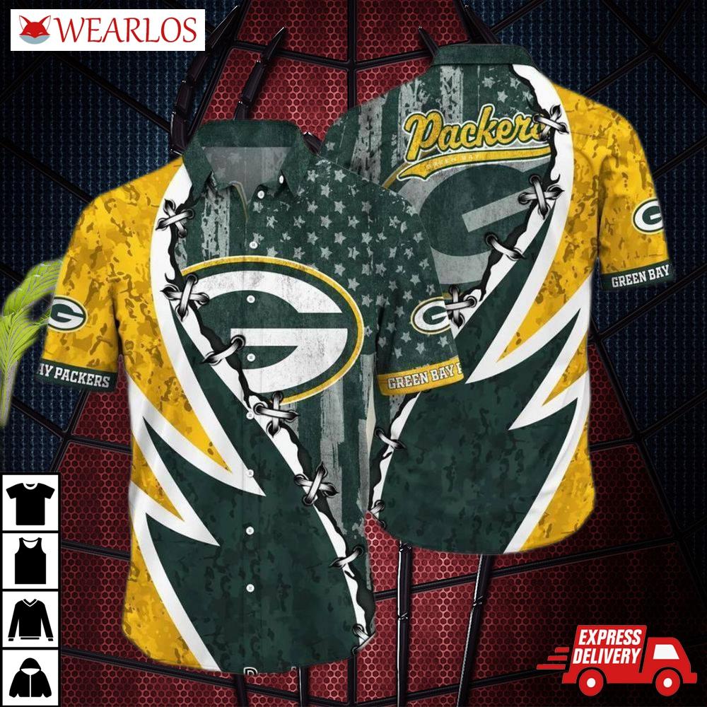 Green Bay Packers Lightning Strike Hawaiian Shirt