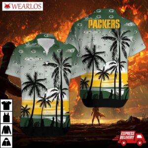 Green Bay Packers Palm Oasis Hawaiian Shirt