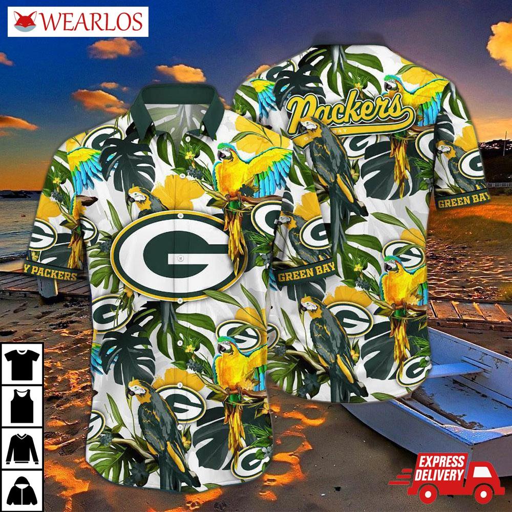 Green Bay Packers Parrot Paradise Hawaiian Shirt