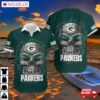 Green Bay Packers Skull Flame Hawaiian Shirt