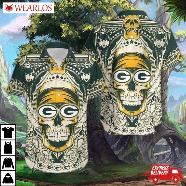 Green Bay Packers Skull Royale Hawaiian Shirt