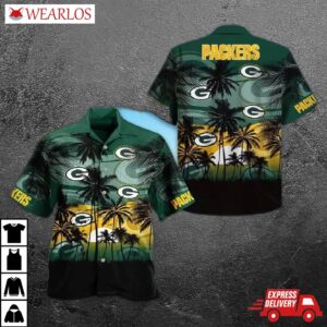 Green Bay Packers Sunset Palms Hawaiian Shirt