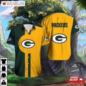 Green Bay Packers Sunset Stripe Hawaiian Shirt