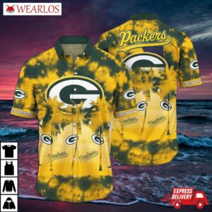 Green Bay Packers Sunset Tie-dye Hawaiian Shirt