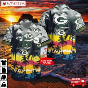 Green Bay Packers Sunset Tropics Hawaiian Shirt