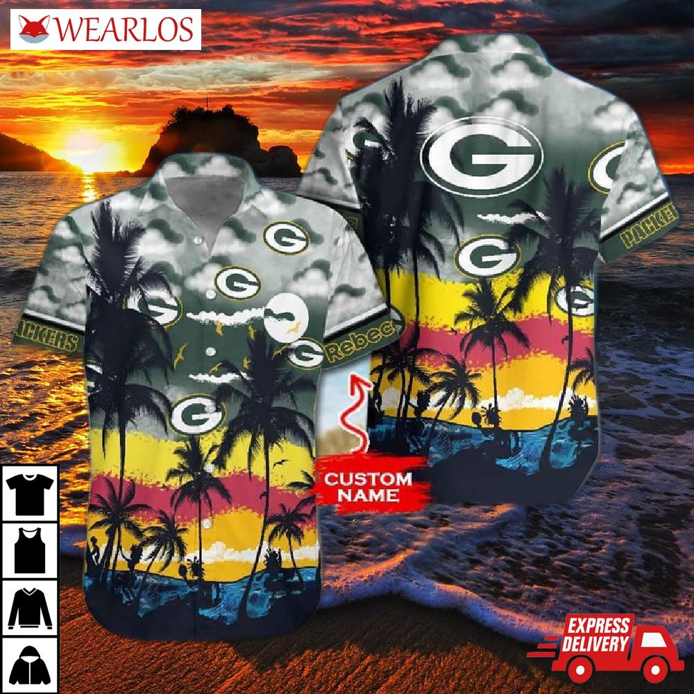 Green Bay Packers Sunset Tropics Hawaiian Shirt