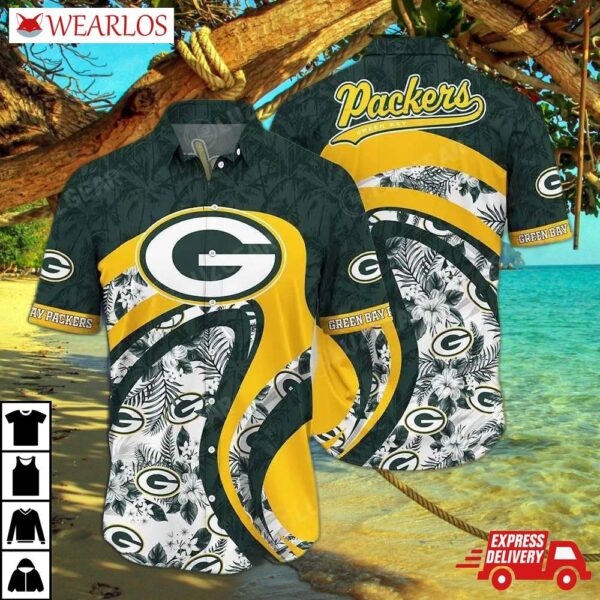 Green Bay Packers Swirl Wave Hawaiian Shirt