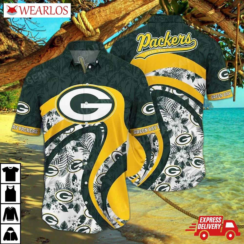Green Bay Packers Swirl Wave Hawaiian Shirt