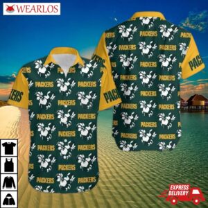 Green Bay Packers Tropical Hibiscus Hawaiian Shirt