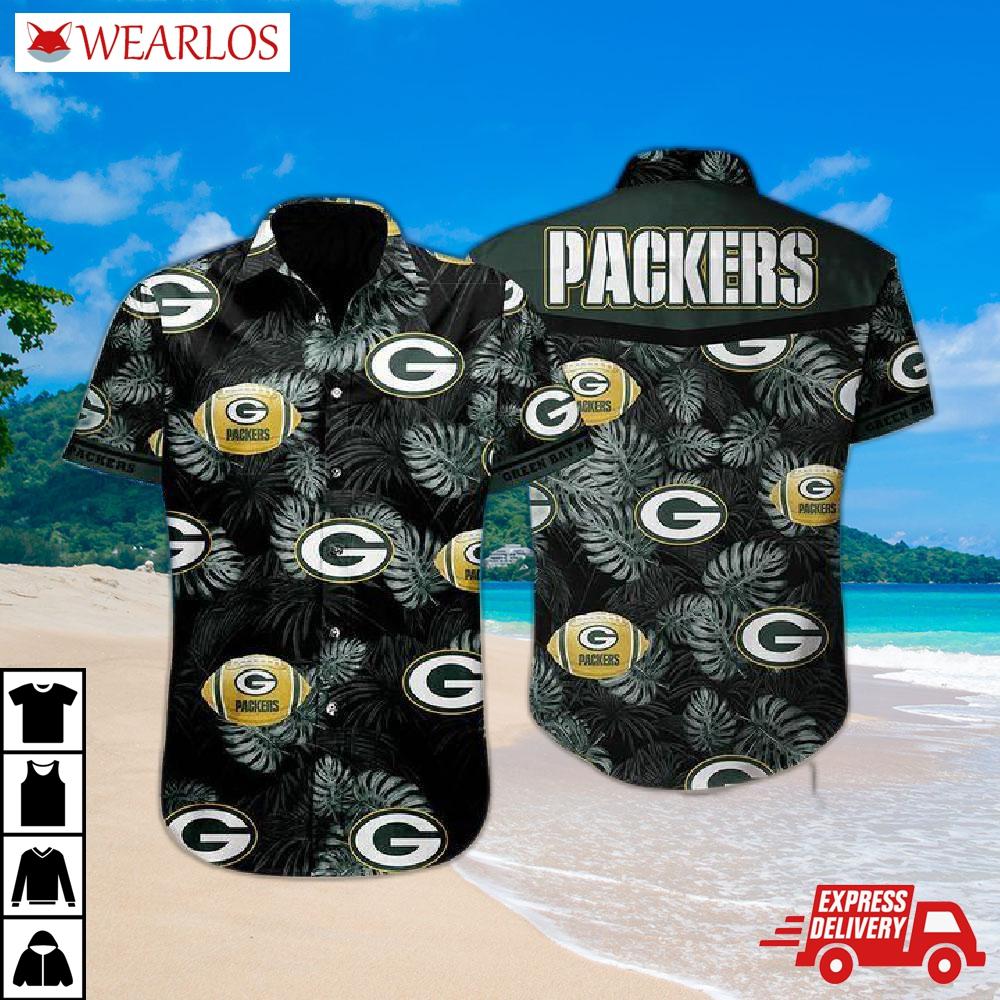 Green Bay Packers Tropical Palm Leaf Hawaiian Shirt