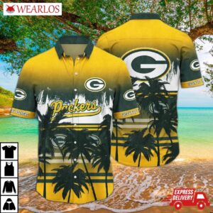 Green Bay Packers Tropical Sunset Vibes Hawaiian Shirt