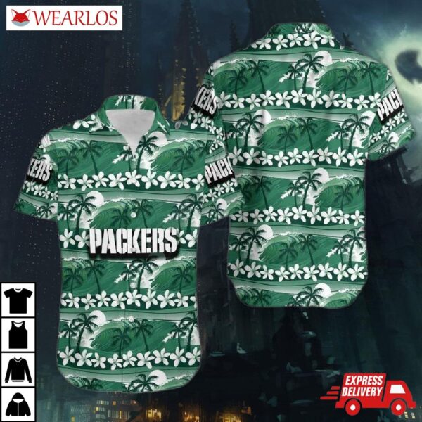 Green Bay Packers Tropical Waves Hawaiian Shirt