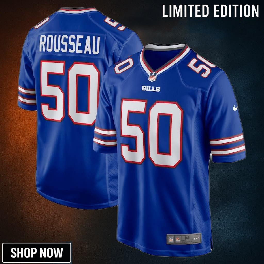 Gregory Rousseau 50 Buffalo Bills Game Player Jersey - Royal