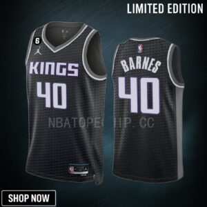 Harrison Barnes 15 Sacramento Kings Black Men Jersey -23 Statement Edition Swingman
