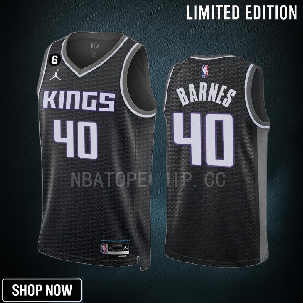 Harrison Barnes 15 Sacramento Kings Black Men Jersey -23 Statement Edition Swingman