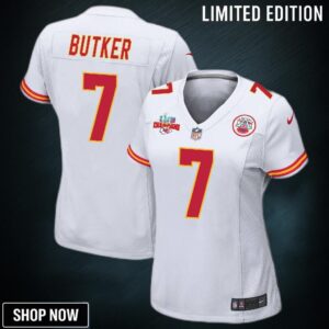 Harrison Butker 7 Kansas City Chiefs Super Bowl Lvii Champions 3 Stars Women Game Jersey - White