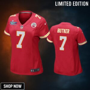 Harrison Butker 7 Kansas City Chiefs Super Bowl Lvii Game Jersey - Women Red
