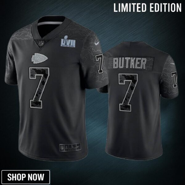 Harrison Butker 7 Kansas City Chiefs Super Bowl Lvii Reflective Limited Jersey