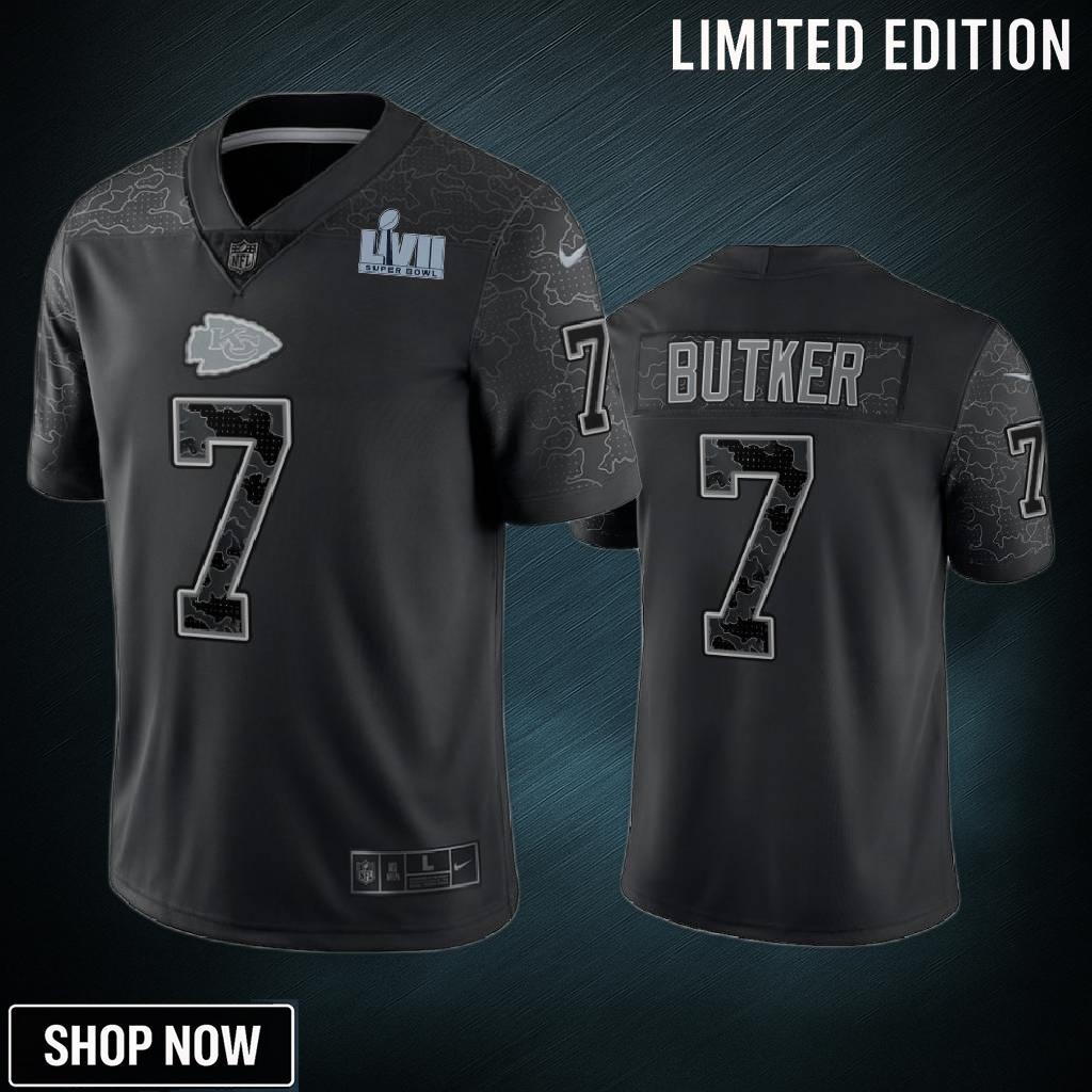 Harrison Butker 7 Kansas City Chiefs Super Bowl Lvii Reflective Limited Jersey