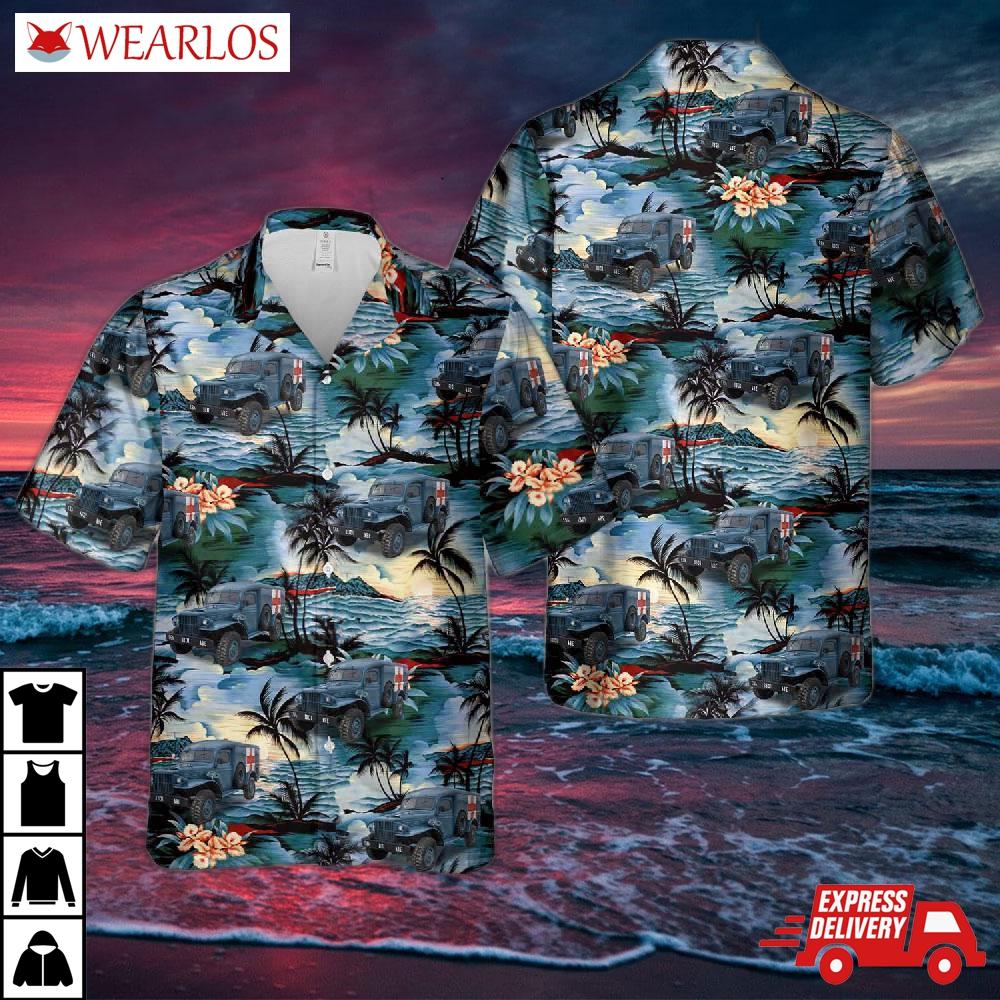 Hellenic Air Force Dodge Wc 54 Ambulance Hawaiian Shirt