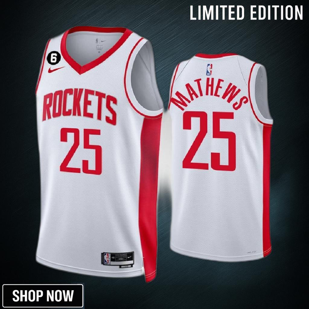 Houston Rockets -23 Garrison Mathews 25 Association Edition White Jersey Swingman