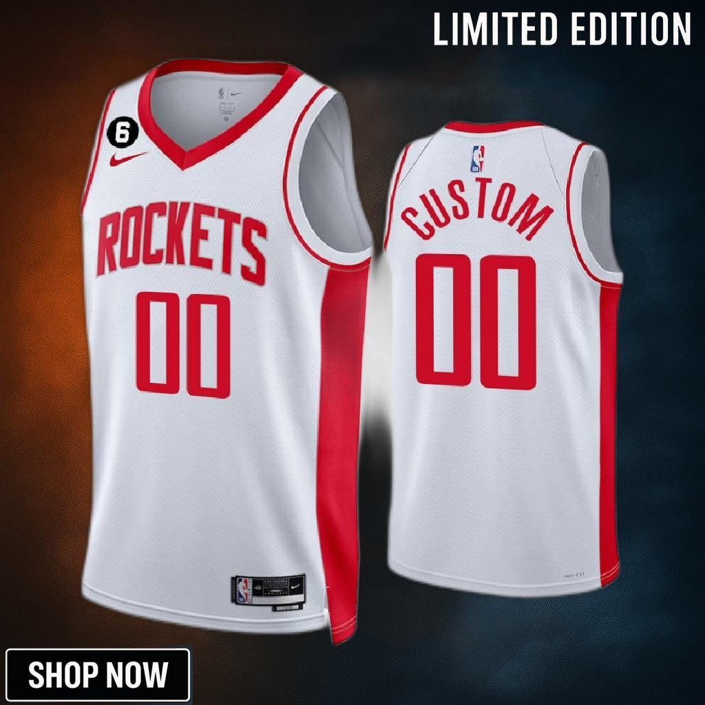 Houston Rockets Custom 00 -23 Association Edition White Jersey Swingman