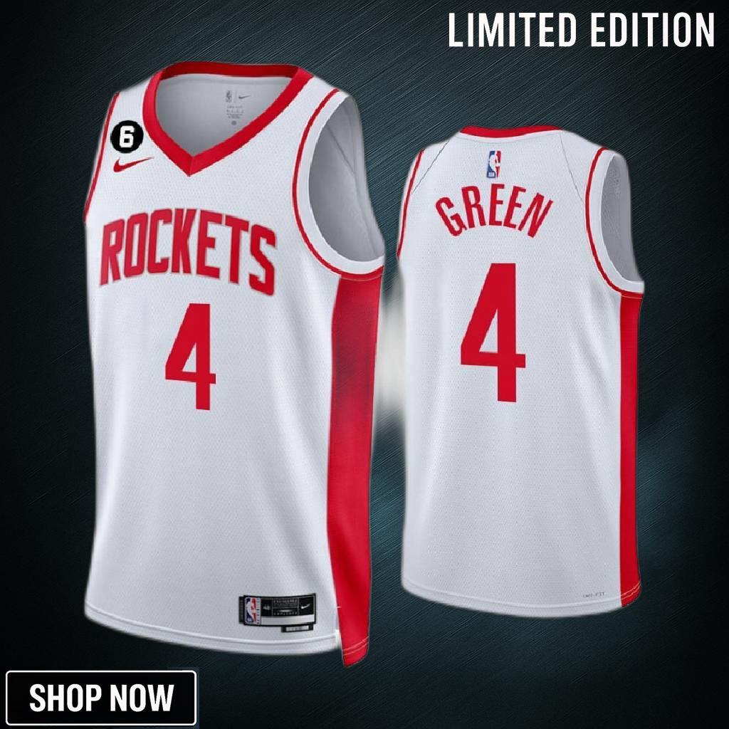 Houston Rockets Jalen Green 4 Association Edition -23 White Jersey Swingman