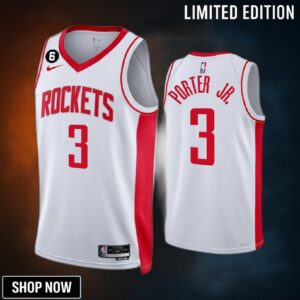 Houston Rockets Kevin Porter Jr. 3 Association Edition -23 White Jersey Swingman