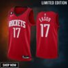 Houston Rockets Tari Eason 17 -23 Icon Edition Red Jersey No.6 Patch
