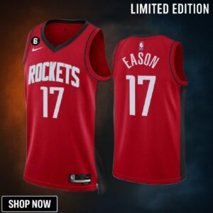 Houston Rockets Tari Eason 17 -23 Icon Edition Red Jersey No.6 Patch