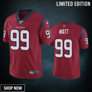 Houston Texans J.j. Watt Red 100th Season Vapor Limited Jersey