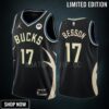 Hugo Besson 17 -23 Milwaukee Bucks Black Statement Edition Men Jersey Swingman