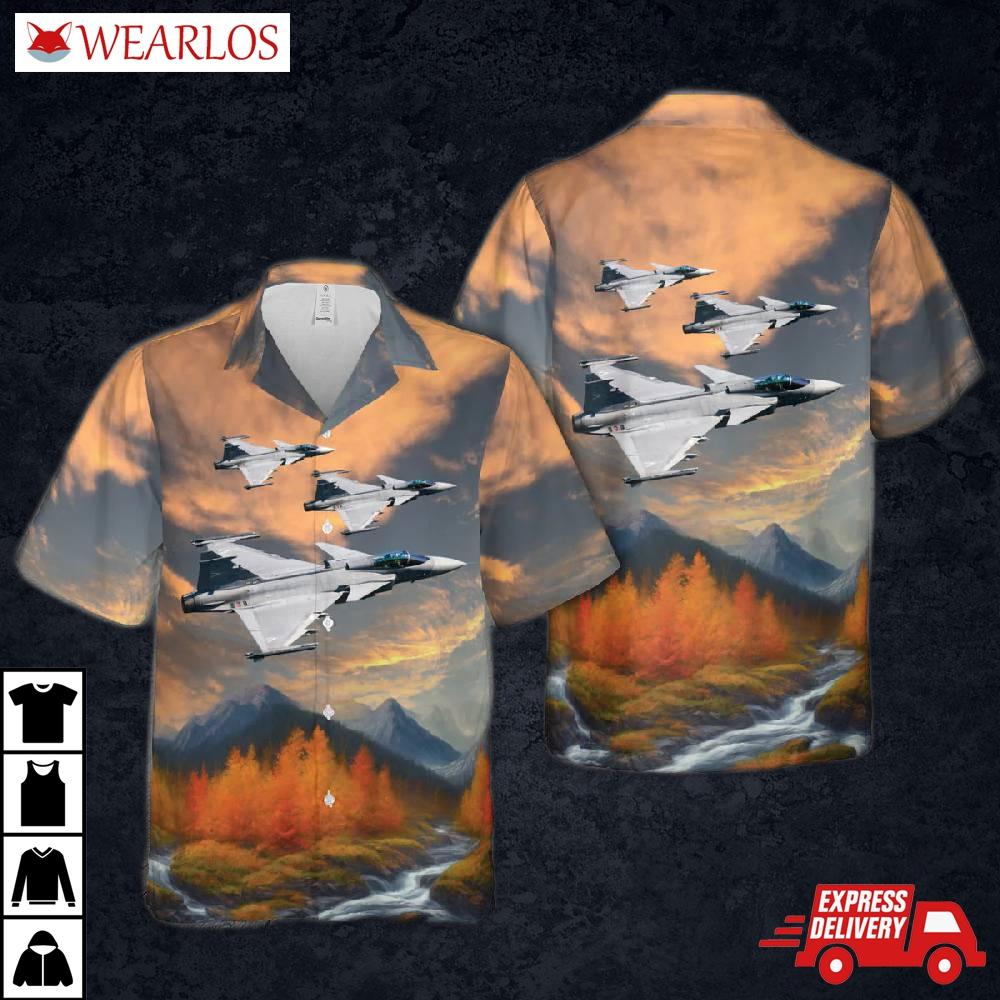 Hungarian Air Force Saab Jas-39c Gripen Hawaiian Shirt