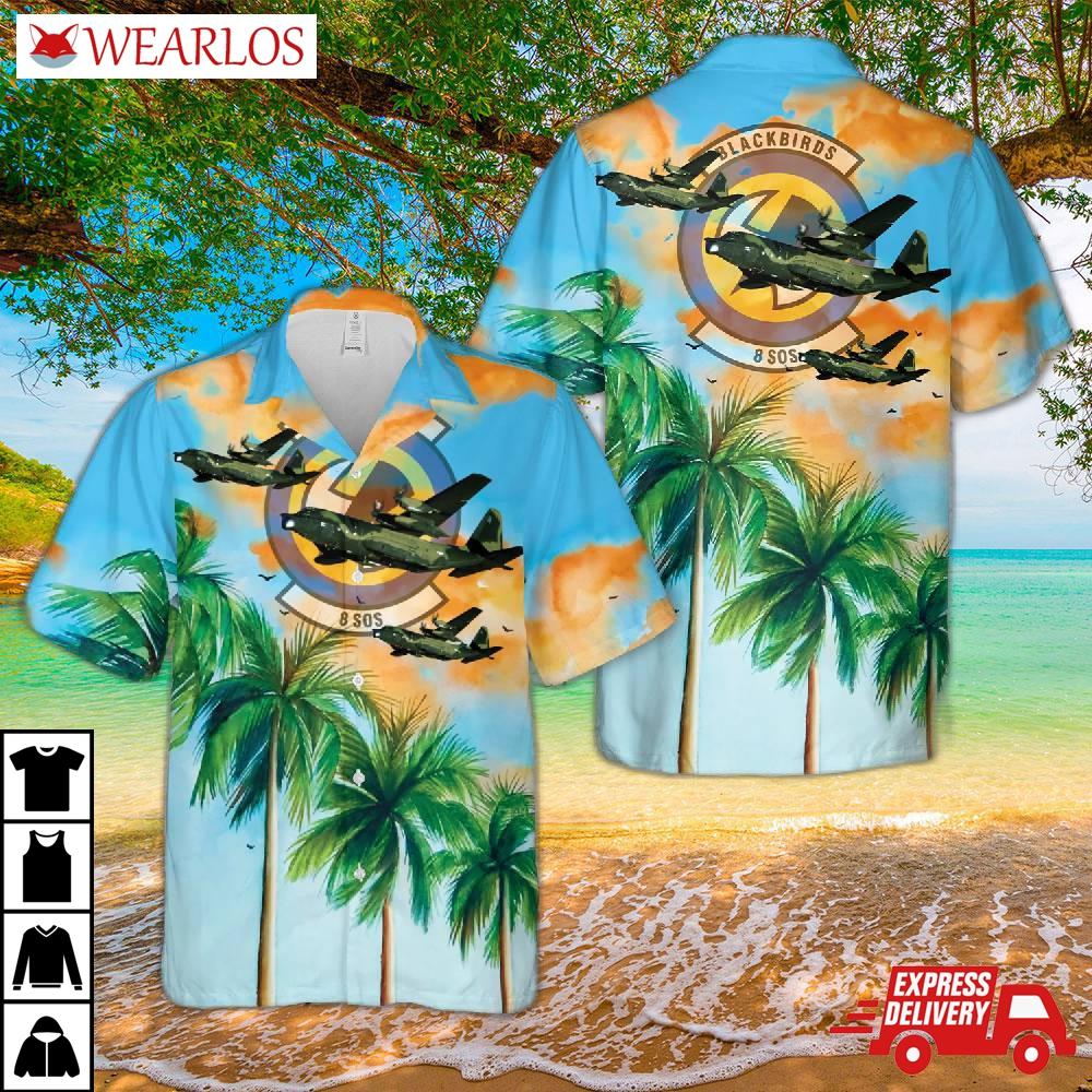 Hurlburt Field, Florida, Us Air Force 8th Special Operations Squadron Lockheed Mc-130e Combat Talon Ii Hawaiian Shirt