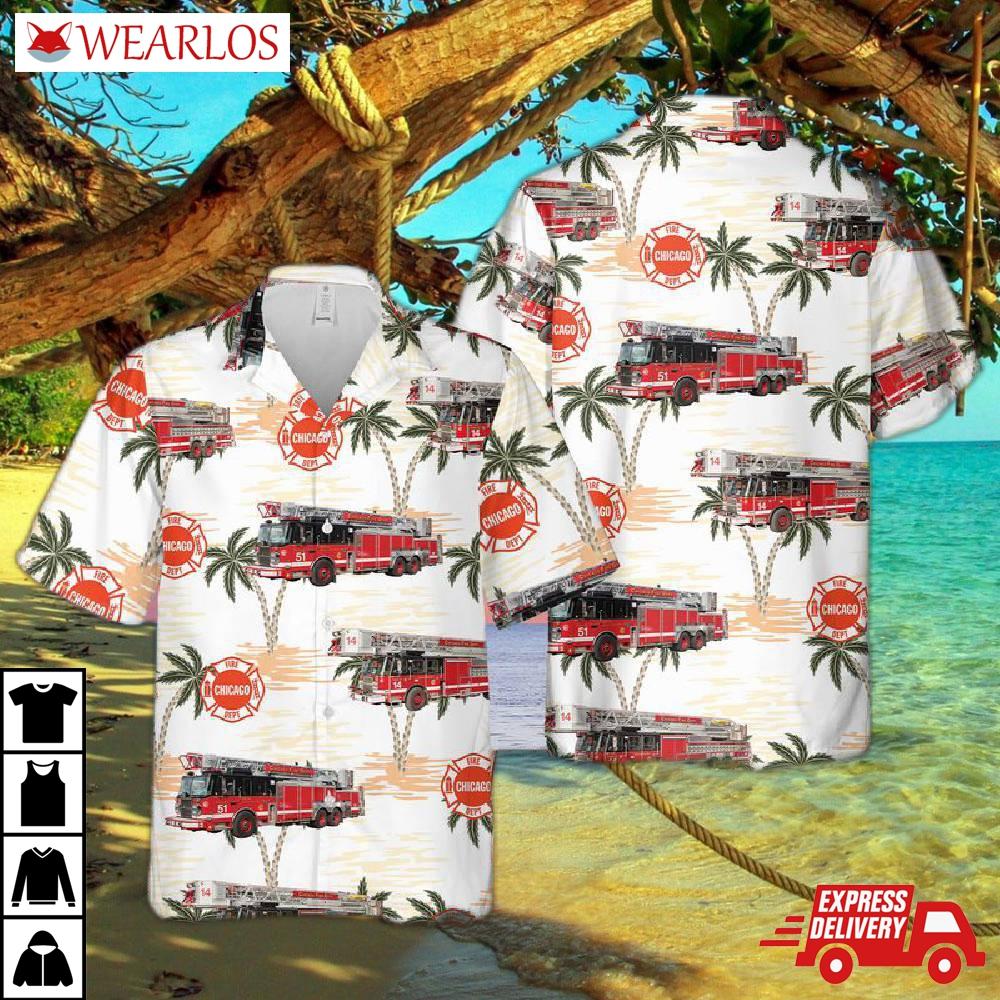Illinois Chicago Fire Department Hawaiian Shirt