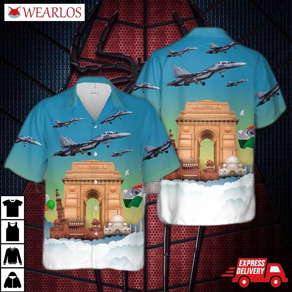 Indian Air Force Sukhoi Su-30mki, Happy Independence Day India Hawaiian Shirt