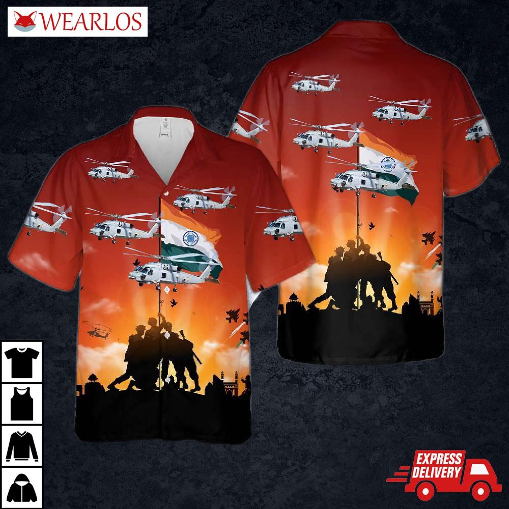 Indian Navy Sikorsky Mh-60r Seahawk, Happy Independence Day India Hawaiian Shirt