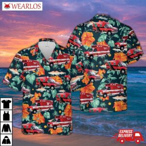 Indiana Indianapolis Fire Department Ambulance Hawaiian Shirt