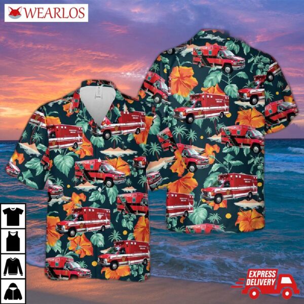 Indiana Indianapolis Fire Department Ambulance Hawaiian Shirt
