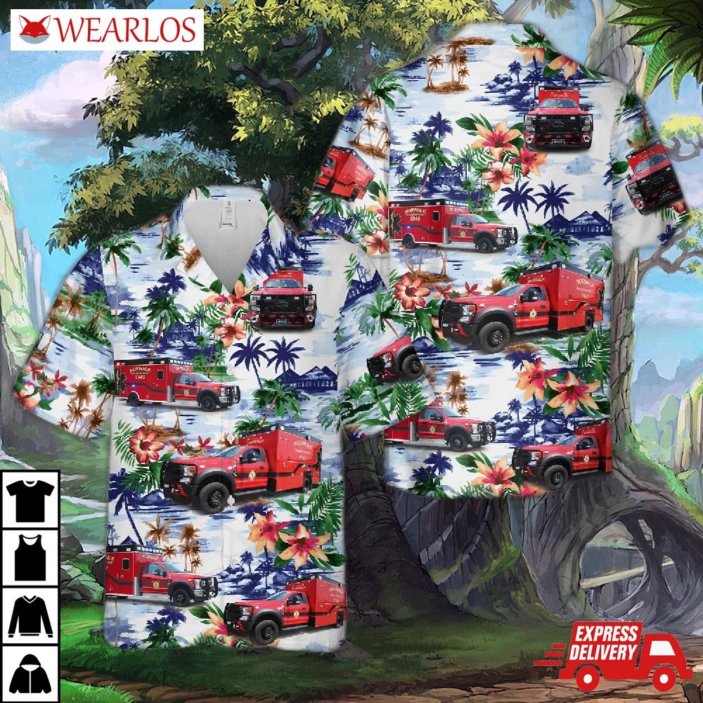 Iowa Norwalk Fire Department Ems Hawaiian Shirt