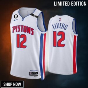 Isaiah Livers 12 Detroit Pistons White Association Edition Jersey -23 Swingman