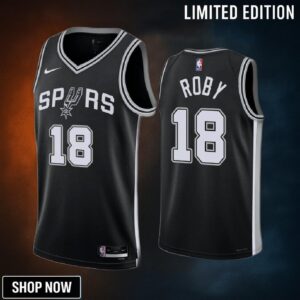 Isaiah Roby 18 San Antonio Spurs Black Jersey -23 Icon Edition Swingman