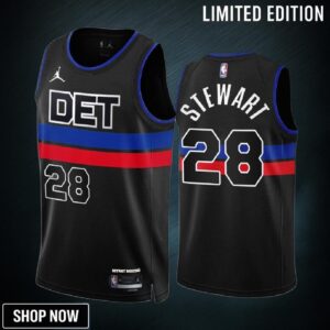 Isaiah Stewart 28 -23 Detroit Pistons Black Statement Edition Jersey Swingman