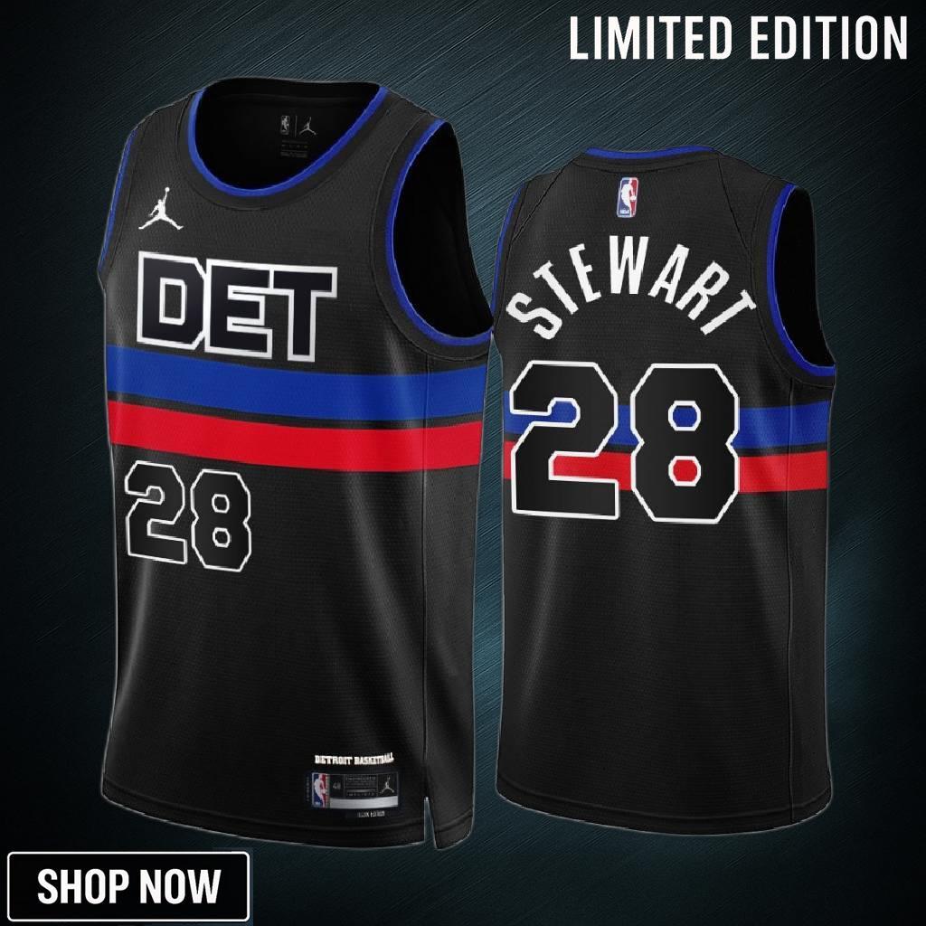 Isaiah Stewart 28 -23 Detroit Pistons Black Statement Edition Jersey Swingman