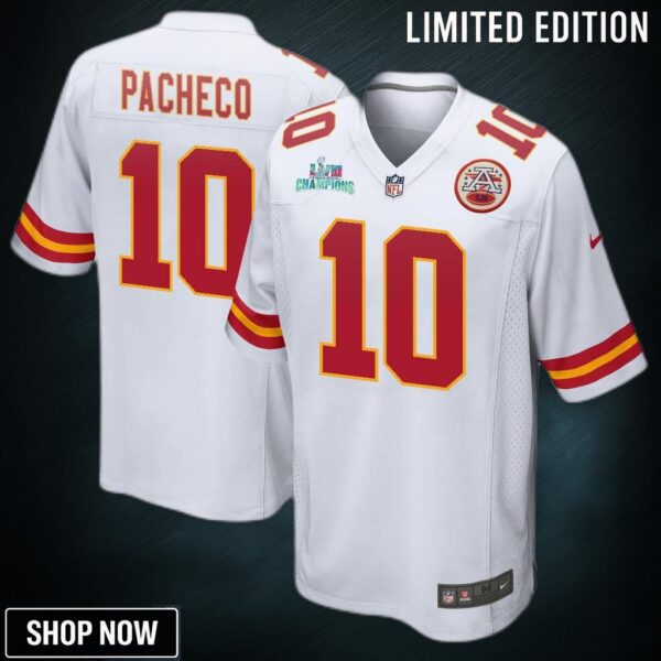 Isiah Pacheco 10 Kansas City Chiefs Super Bowl Lvii Champions Men Game Jersey - White
