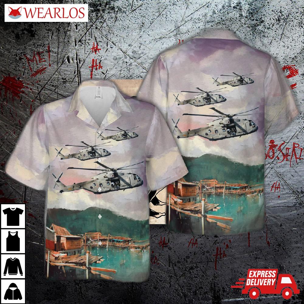Italian Navy Agusta-westland Eh-101-410 Merlin Hawaiian Shirt