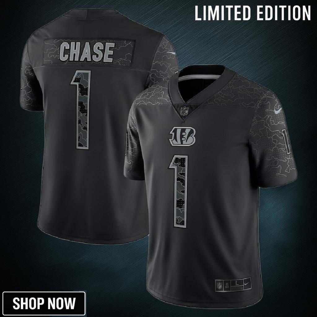 Ja'marr Chase Cincinnati Bengals Rflctv Limited Jersey - Black