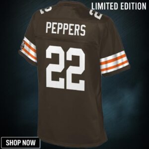 Jabrill Peppers Cleveland Browns Nfl Pro Line Womens Historic Logo Player Jersey - Brown
