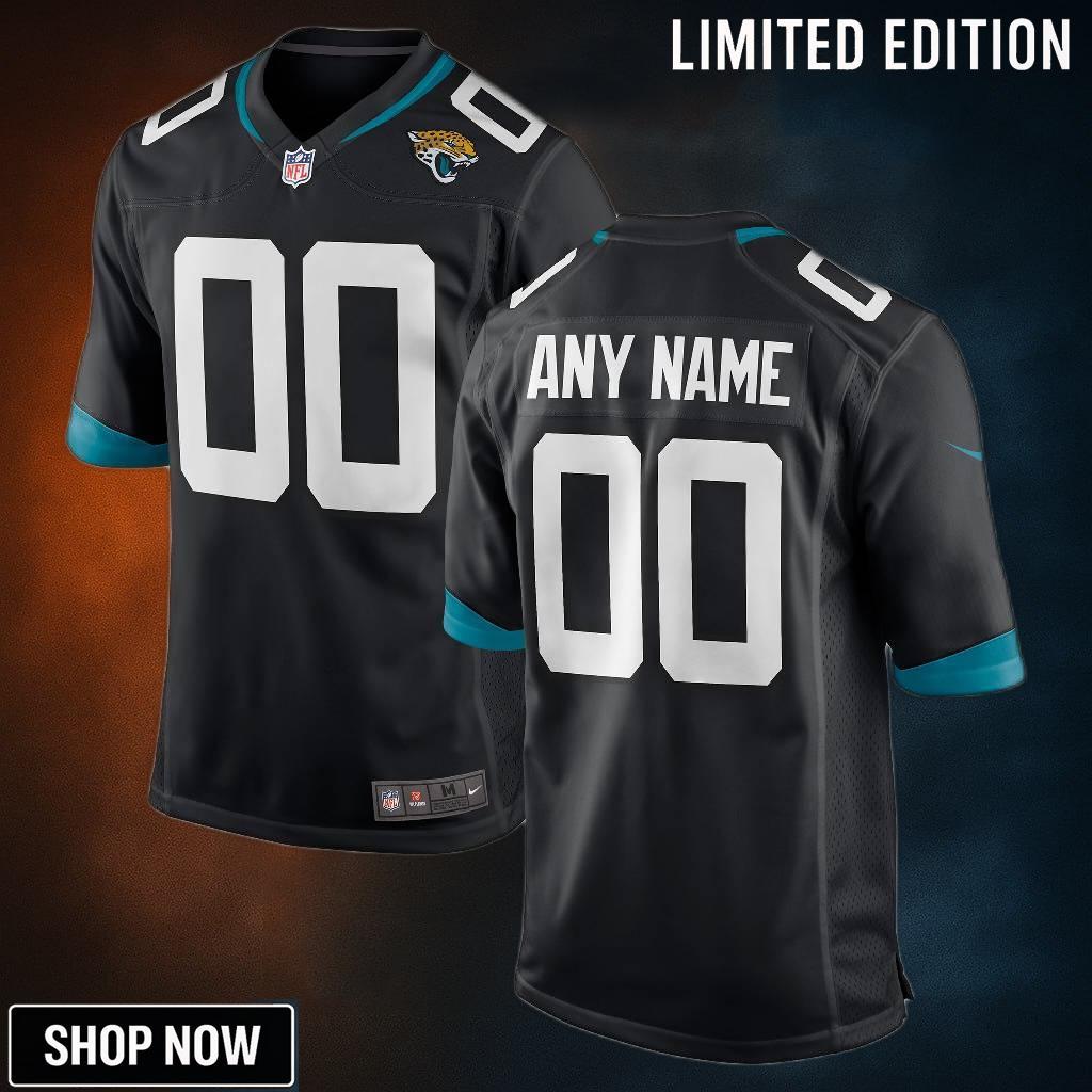 Jacksonville Jaguars Custom Team Color Game Jersey - Black Jerseys Nfl